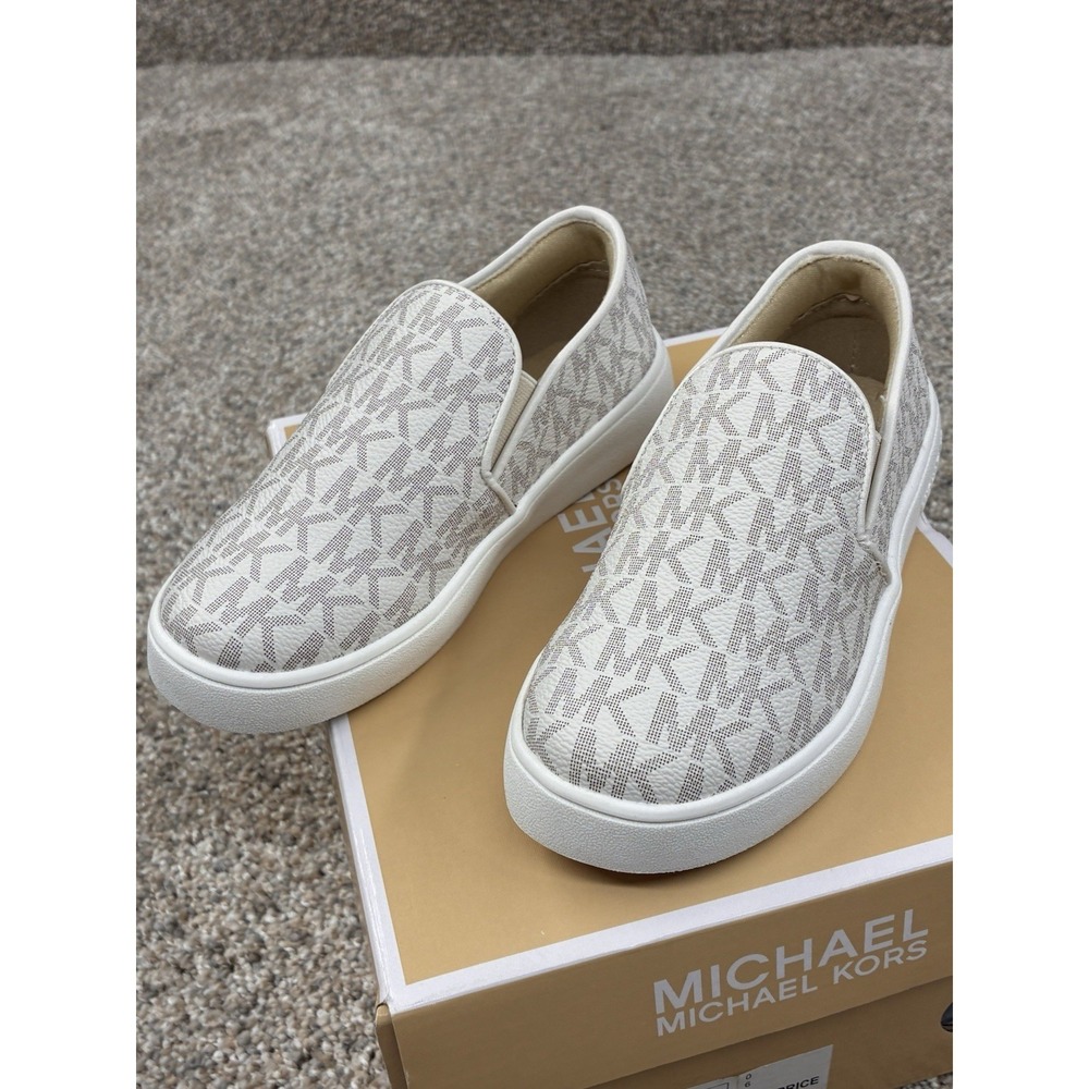 New Michael Kors Girls Slip On Jem Daley MK100419C White Girls Size 11